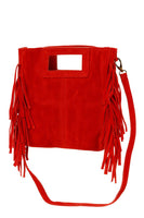 Livia – Suede Fringe Bag, Genuine Leather, Made in Italy