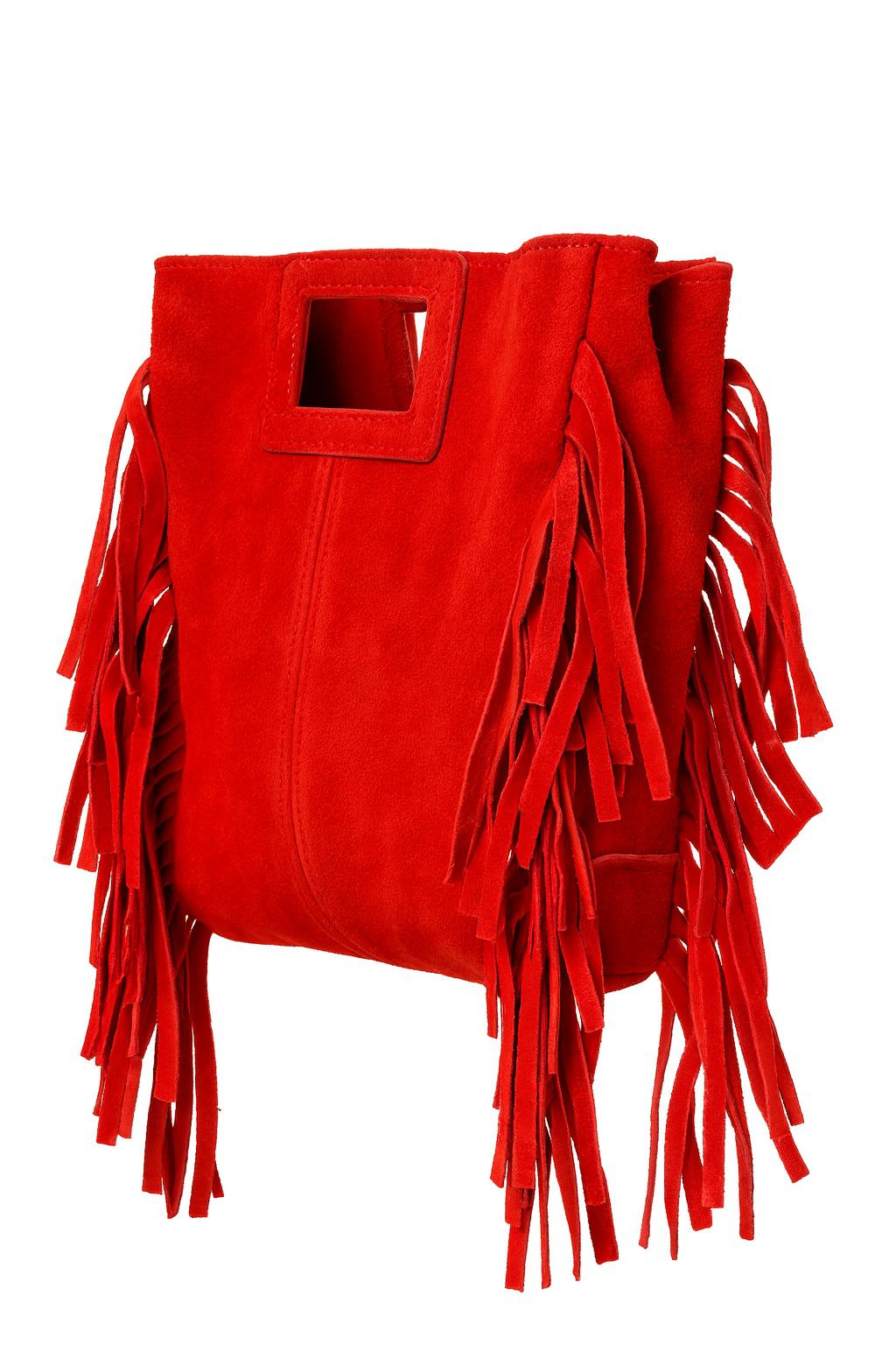 Livia – Suede Fringe Bag, Genuine Leather, Made in Italy