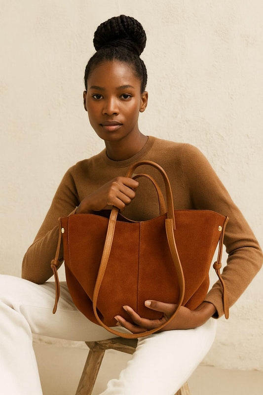 MIA Timeless Italian Craft Tote – Leather & Suede